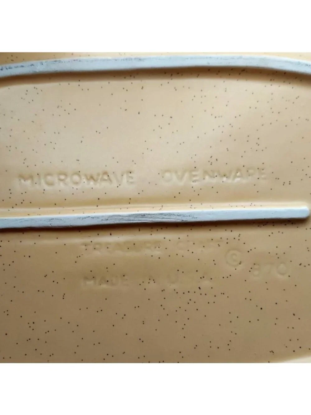 Treasure Craft Butterfly Oval Divided Microwave Ovenware Stoneware Dish 870 USA